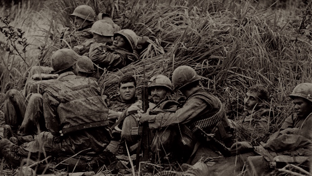 Marines hunkered down in Vietnam