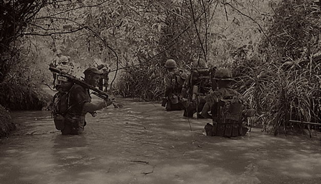 Marines wading in River Vietnam