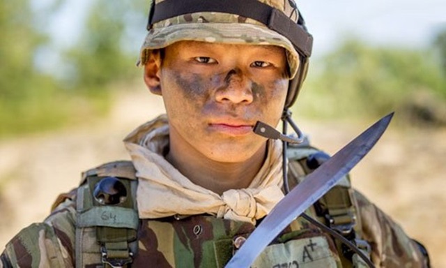 Gurkha soldier with Kukri